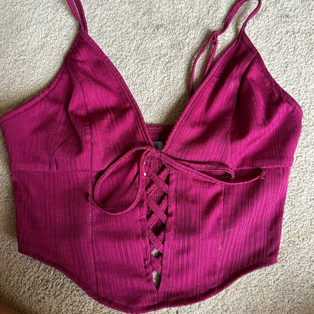 urban outfitters lace up going out top. size medium